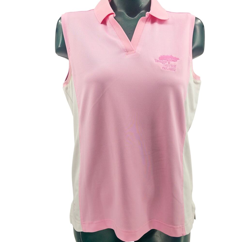 Monterey Pastel Pink Polo Tank Top Sleeveless Shirt Temple Terrace Size M 3319